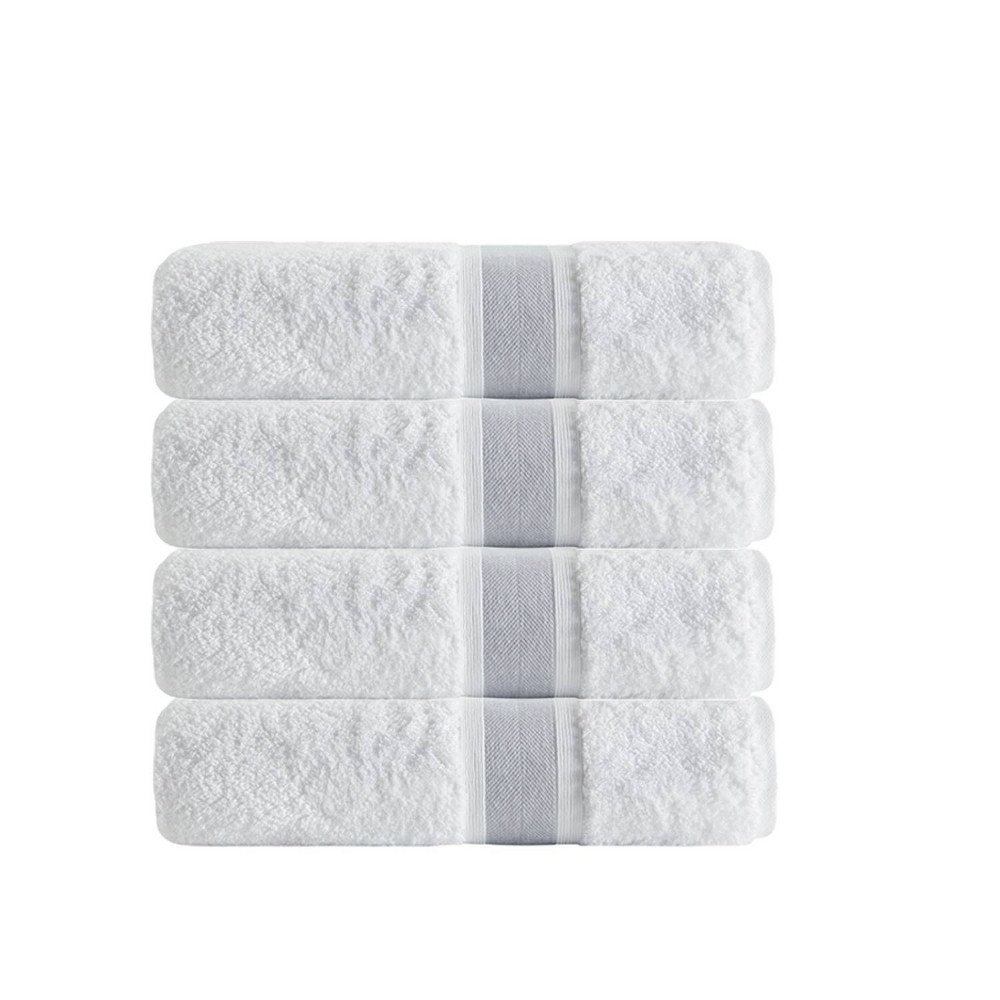 Photos - Towel 4pc Unique Turkish Cotton Bath  Set Silver - Depera Home