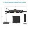Sonkuki 10×10FT Outdoor LED Cantilever Patio Umbrella w/Base, 360° Rotation and Infinite Canopy Angle Adjustment - 3 of 4