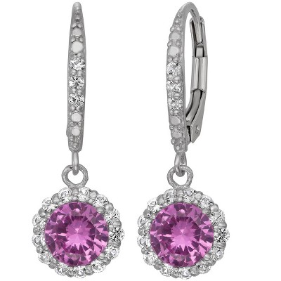 Designs By Gioelli Sterling Silver Gemstone Drop Earrings, Genuine, Lab Created