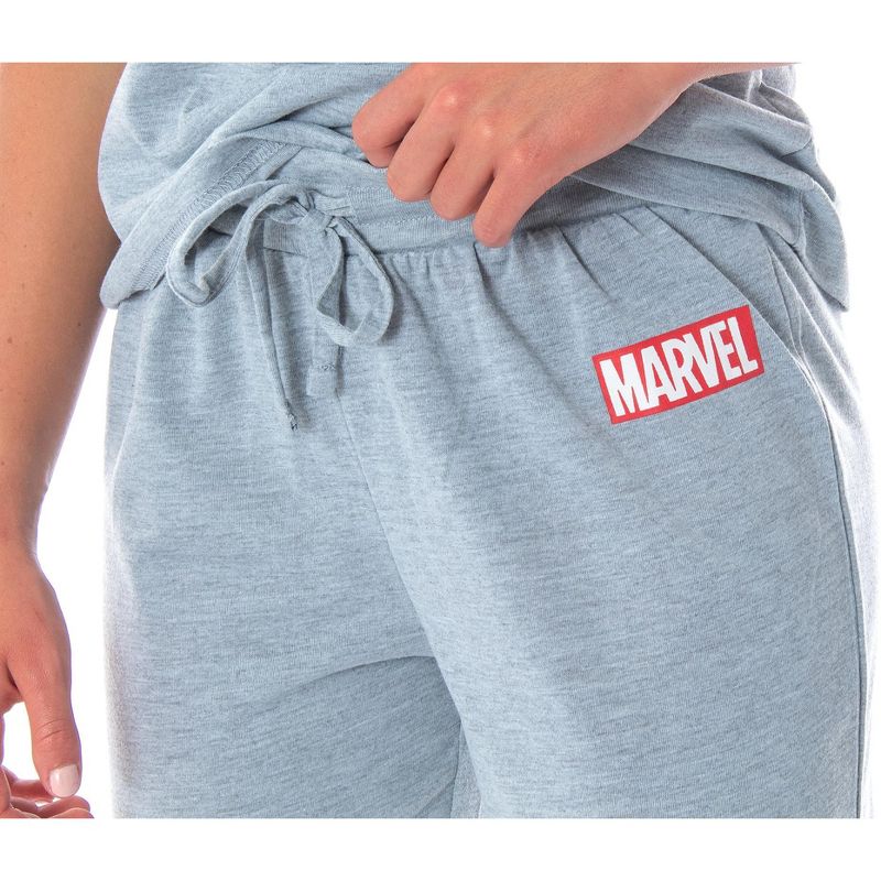 Marvel Comics Women's Avengers Brick Logo Tee And Jogger Pants Pajama Set, 3 of 5