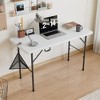 VECELO Folding Card Table with Mesh Bag, Portable Heavy Duty Tabletop with Handle & Leg Lock for Camping or Picnic, Black/White/Gray - 2 of 4