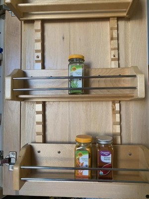 15 Kitchen Cabinet Door Mounted Wooden 3-Shelf Storage Spice Rack - The  Remodel Depot