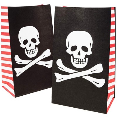 Blue Panda 36 Pack Pirate Goodie Gift Bags for Party Favors, Small Birthday Goody Treat Bag for Kids, 5x3.2x8.7 in.