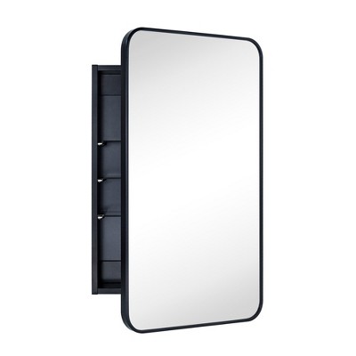 TEHOME Garnes Rectangular Recessed or Surface Mount Metal Medicine Cabinet with Mirror