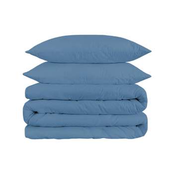 1500-Thread Count Cotton Solid Duvet Cover and Sham Set by Blue Nile Mills
