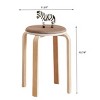 FURNIinspire Dining Chairs Set Of 4 Dining Chair Stackable Stools, Round Backless Chairs, Modern Dining Room Chair, Brown, 11.81"*11.81"*15.74" - 3 of 4