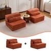 Oversized 2 Seater Circle Fleece Convertible Boneless Sectional Sofa with 2 Pillows and DIY Modular Design - 4 of 4