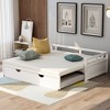 Okak Twin Size Extending Design Daybed with Trundle/Drawers & Safety Rails,Solid Wood Platform Bed Frame for Teens,Adults - 2 of 4