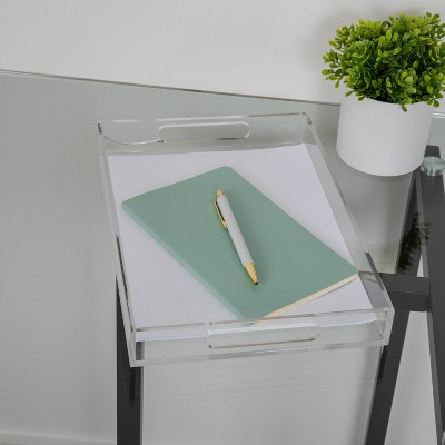Martha Stewart Acrylic Letter Tray with Handles Clear: Office Desk Organizer, 9"x13"x2", Acrylic, Clear, 1.2 lbs