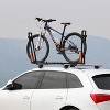 TOOENJOY Roof Mount Bicycle Car Rack, Upright Bike Rooftop Mount Rack with Dual Load Arm & Safe Ratchet Lock,Only for Movable Crossbar - 2 of 4