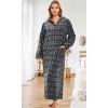 ADR Women's Zip Up Robe with Hood, Women's Long Zipper Robe, Warm Cozy Hooded Bathrobe - 3 of 4
