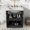 30"W Bathroom Vanity with Ceramic Sink, Shaker Style Vanities with 2 Doors and 2 Drawers, Black, 4L - ModernLuxe - 2 of 4
