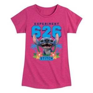 Girls' - Lilo And Stitch - Collegiate Experiment 626 Fitted Short Sleeve Graphic T-Shirt - 1 of 3