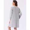 INSPIRE CHIC Women's Stripe Pajamas Nightshirt Lounge House Dress Sleep Shirts Sleepwear Long Sleeve Nightgowns - 4 of 4