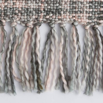 Gray Cotton Reversible Throw Blanket with Fringe