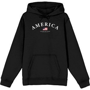 Americana America Flag Adult Long Sleeve Hoodie - 1 of 2