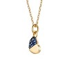 Guili Children's 14K Yellow & Black Gold Plated Heart Pendant Necklace with a Stunning Blue or Red Cubic Zirconia in a Secure Bezel Setting - 2 of 2