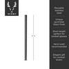 Viski Stainless Steel Straws for Cocktails - Eco-Friendly Reusable Metal Straws - Black Gunmetal 5in Set of 6 - 3 of 4