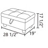 AndMakers 28.5 in. W Flannel Polyester Blend Rectangle Ottoman with Storage - 4 of 4
