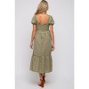 PinkBlush Olive Gingham Smocked Maternity Midi Dress - 4 of 4