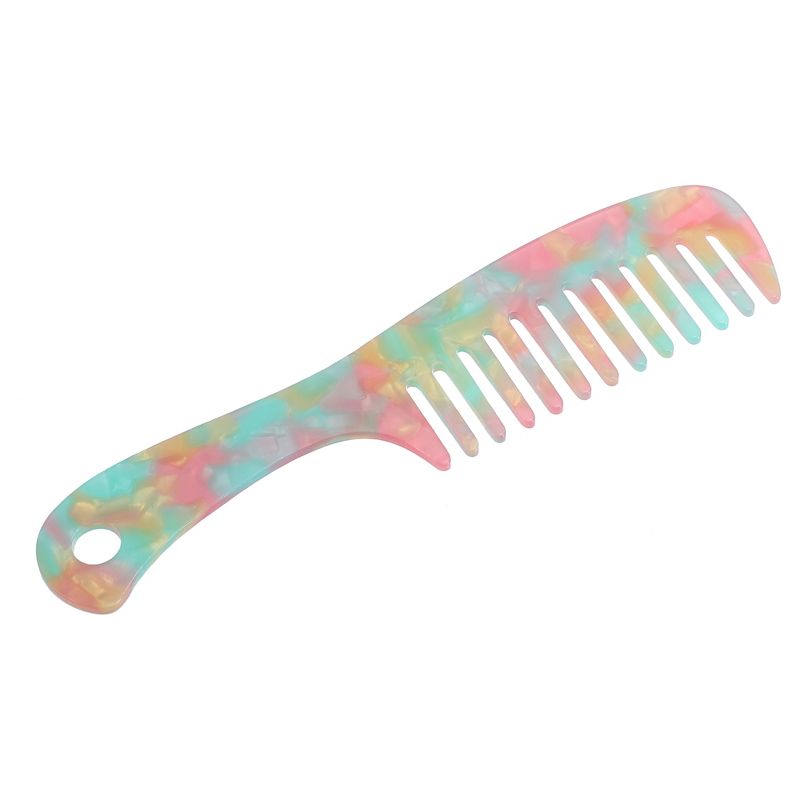Unique Bargains Anti-Static Hair Detangling Comb Wide Tooth for Thick Curly Hair Comb For Wet and Dry Multicolor 1 Pcs, 1 of 7