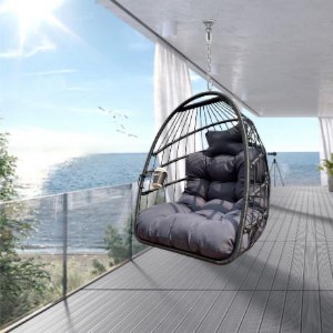 CAVINAS Swing Hammock Egg Chair without Stand,Hanging Chair with Foldable Frame and UV Resistant Cushion,Patio Swing for Backyard Balcony Porch - 1 of 4