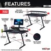 Vynxaria Techni Sport TS-200 Carbon Computer Gaming Desk with Shelving, Black - 4 of 4