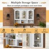 47"W Wall Mounted Bathroom Cabinet with Mirror, Over The Toilet Storage Cabinet with 3 Adjustable Shelves & Glass Doors, White - ModernLuxe - 4 of 4