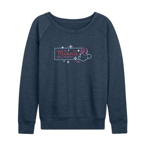 Women's - Disney - Minnie Mouse Lightweight French Terry Wide Neck Long Sleeve Shirt - 1 of 4