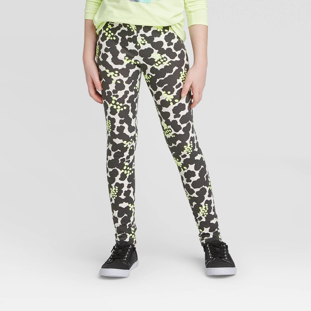 Girls' Splatter Leggings - Cat & Jack Cream XL, White was $6.0 now $3.9 (35.0% off)