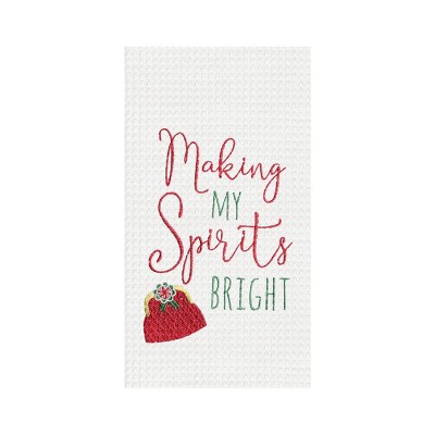 C&F Home Making Spirts Bright Embroidered Waffle Weave Kitchen Towel