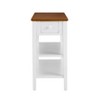 Vynxaria Narrow 2-Tone End Table with USB Charging Ports ¨C Solid Wood Legs for Small Spaces, Functional Storage - 3 of 4