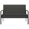 vidaXL Patio Bench with Cushion, Black 41.3" Poly Rattan - image 3 of 4