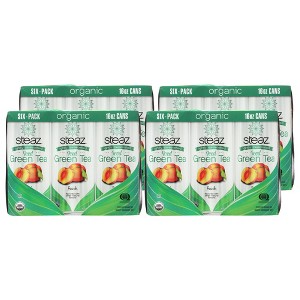 Steaz Organic Iced Peach Green Tea - Case of 4/6 pack, 16 oz - 1 of 4