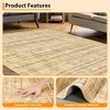 Washable Rugs 9x12 Non-Slip Modern Abstract Area Rug , Soft Machine Washable Carpet , Linen Texture Print Foldable Rug - 4 of 4