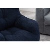 Airsurfer Soft Teddy Fabric Tufted Foam Bean Bag Chair With Teddy Fabric Dark Blue - 4 of 4