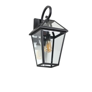 SEVOBAL Outdoor Wall Lights , Modern Metal and Clear Glass Sconce with Elegant Design for Porch and Garden , Brown , 15.7"*13.8"*24.4" - 1 of 4