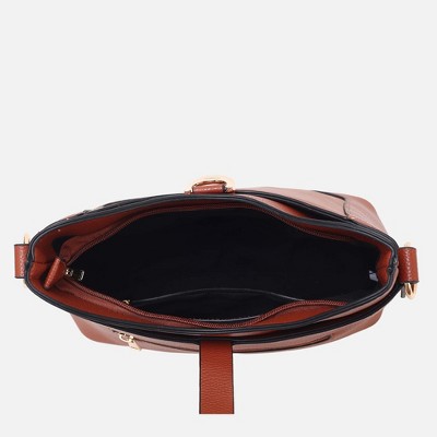 MKF Collection Shoulder Vegan Leather Bag, Adjustable Strap Geneva | MKF Collection by Mia K – Cognac — фото 7