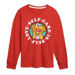 Boys' - Sesame Street - Self Care Is Self Love -Toddler and Youth Long Sleeve T-Shirt Long Sleeve Graphic T-Shirt - 1 of 3