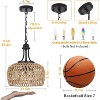Gulches 86 in Brown Black Farmhouse Boho Coastal 3-Light Dimmable Pendant Chandelier for Living Room with Hand Woven Rattan Wicker Shade - 4 of 4