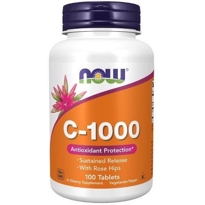 C-1000 With Rose Hips Time Release by Now Foods  -  100 Sustained Release Tablet