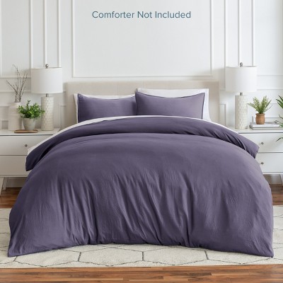 Dusty Purple Full Microfiber Duvet Cover and Sham Set