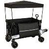 GDFStudio Crowe Collapsible Folding Steel Wagon with with All-Terrain Wheels, Side Pocket, Brakes and Drink Holders - 2 of 4