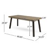 69'' Modern Industrial Acacia Wood Patio Dining Table,Metal Rectangle Kitchen Dining Table for 6,Outdoor Dining Table for Garden Deck-Coolbibila - 4 of 4