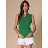 INSPIRE CHIC Women's Summer Sleeveless V Neck Turndown Collar Polo Casual Blouse - 2 of 4