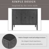 Adjustable Shelf Storage Sideboard with 3 Retro Metal Handles and 4 Pinewood Legs for Entryway Living Room Study Room Dining Room - 2 of 4