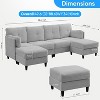 Mjkone 89" U Shaped Sectional Couches with Storage Ottoman - 2 of 4