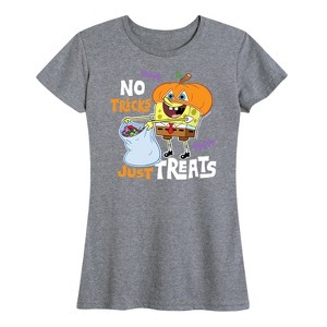 Women's - SpongeBob SquarePants - No Tricks Just Treats Short Sleeve Graphic T-Shirt - 1 of 4