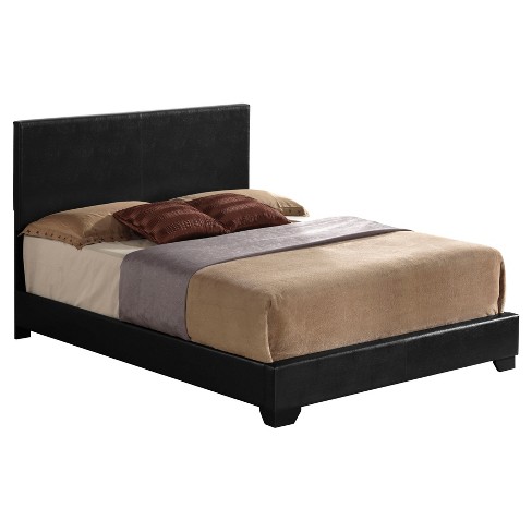 Ireland III Eastern King Bed Black Faux Leather   Acme Furniture 