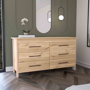 CAVINAS Dresser for Bedroom,Dressers & Chest of Drawers with 6 Drawer for Dining Room,Living Room,Entryway - 1 of 4